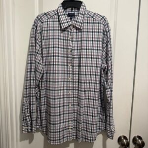 Gap Premium Mens XL Classic Fit Long Sleeve Plaid Button Down Shirt Cotton